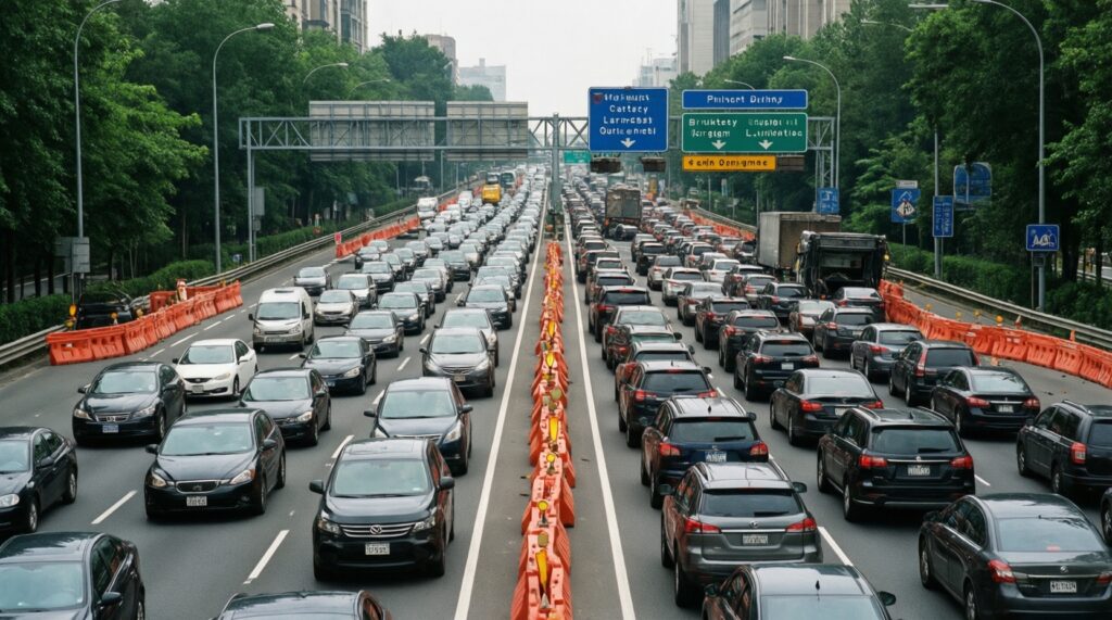 Ситуация на дорогах: пробки, ДТП, перекрытия и ремонтные работы сегодня - иллюстрация