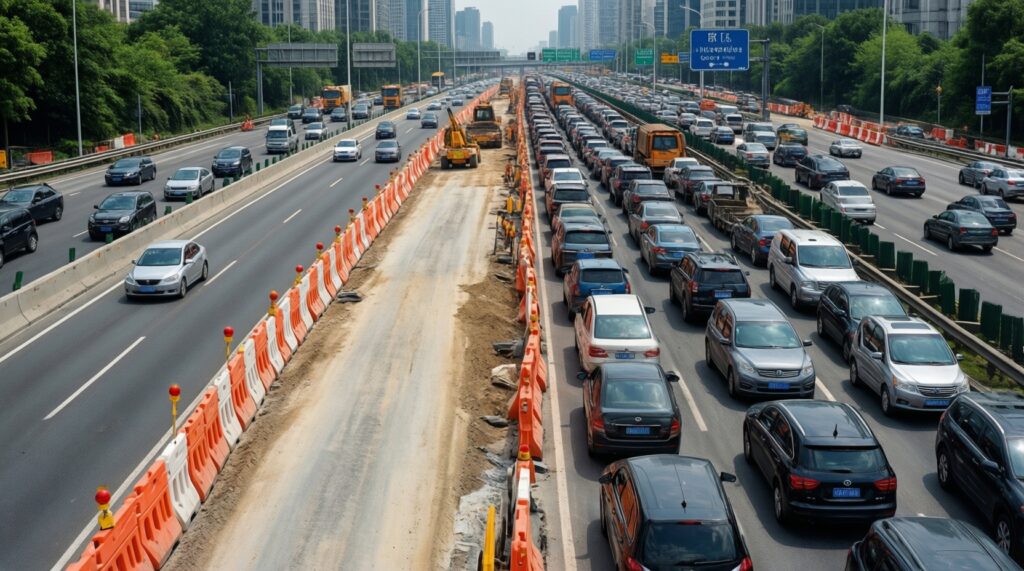 Ситуация на дорогах: пробки, перекрытия, аварийно-опасные участки и прогноз на вечер - иллюстрация